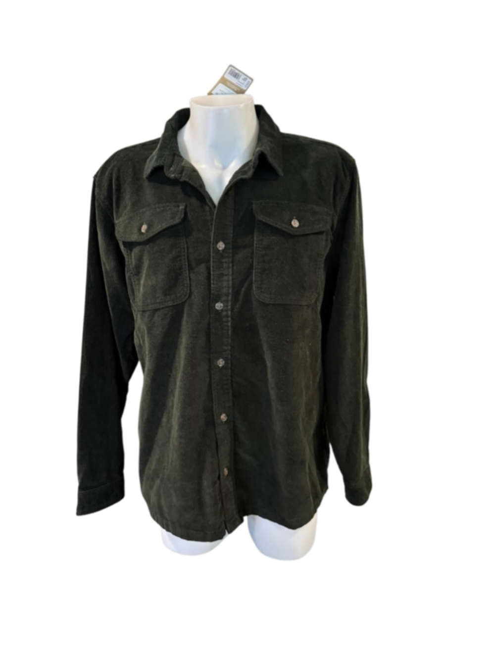 Men's Patagonia Dark Green Corduroy Casual Button Down Shirt XXL